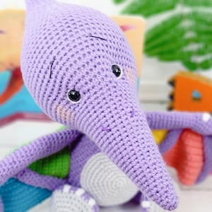 pterodactyl, pterodactyl crochet pattern, crochet pattern, amigurumi, pterodactyl pattern, dinosaur crochet pattern, dinosaur, crochet dino image 3