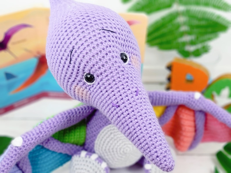 pterodactyl, pterodactyl crochet pattern, crochet pattern, amigurumi, pterodactyl pattern, dinosaur crochet pattern, dinosaur, crochet dino image 3