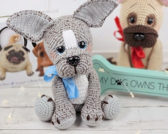 french bulldog, french bulldog crochet pattern, crochet pattern, dog crochet pattern, amigurumi, crochet dog, bulldog crochet pattern