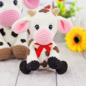 cow, crochet cow, cow crochet pattern, crochet pattern, amigurumi, pattern, crochet, cow tutorial image 2