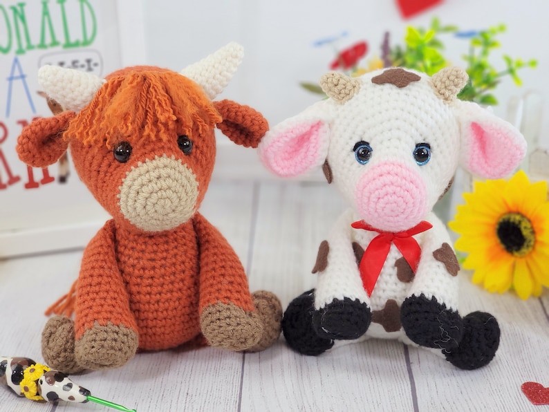cow, crochet cow, cow crochet pattern, crochet pattern, amigurumi, pattern, crochet, cow tutorial image 1