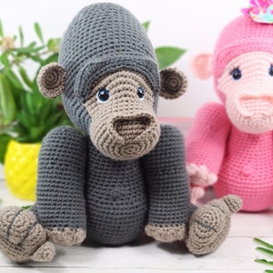 gorilla, gorilla crochet pattern, crochet pattern, crochet gorilla, amigurumi pattern, amigurumi, gorilla doll, gorilla toy