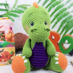 dinosaur crochet pattern, crochet dinosaur, t-rex crochet pattern, brontosaurus crochet pattern, triceratops crochet pattern image 2