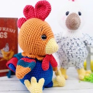 rooster crochet pattern, chicken crochet pattern, crochet pattern, crochet rooster, crochet chicken, amigurumi, rooster tutorial image 3