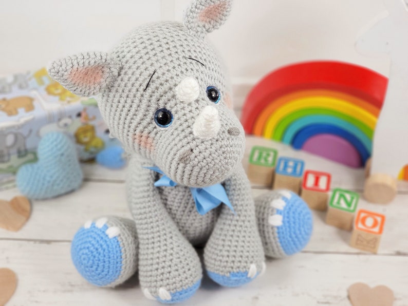 rhino crochet pattern, crochet pattern, crochet rhino, amigurumi, rhino tutorial image 7