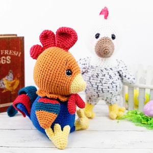rooster crochet pattern, chicken crochet pattern, crochet pattern, crochet rooster, crochet chicken, amigurumi, rooster tutorial image 8