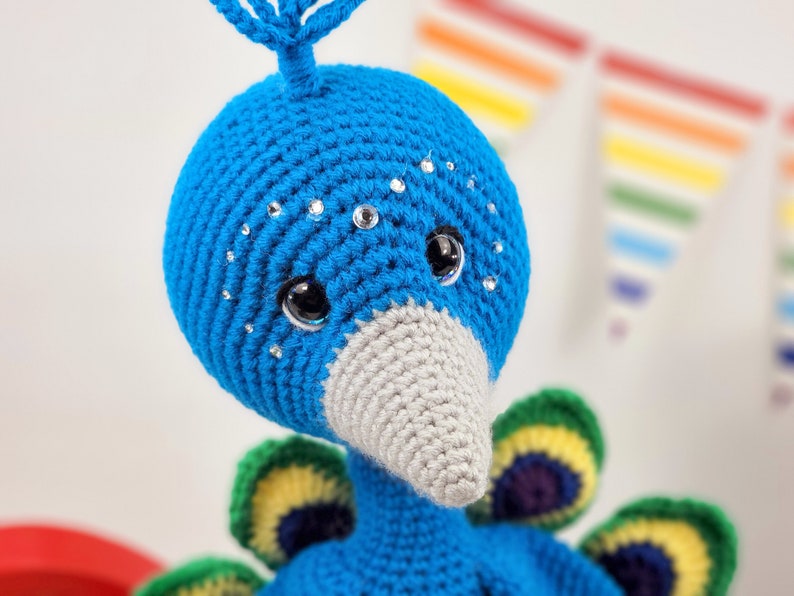 peacock crochet pattern, peacock doll, crochet peacock, crochet pattern image 3