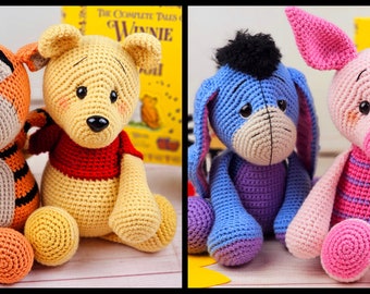 bear crochet pattern, donkey crochet pattern, tiger crochet pattern, pig crochet pattern, crochet pattern, amigurumi