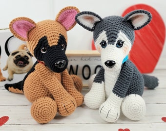 german shepherd crochet pattern, dog crochet pattern, crochet dog, amigurumi, husky crochet pattern, crochet husky, husky pattern
