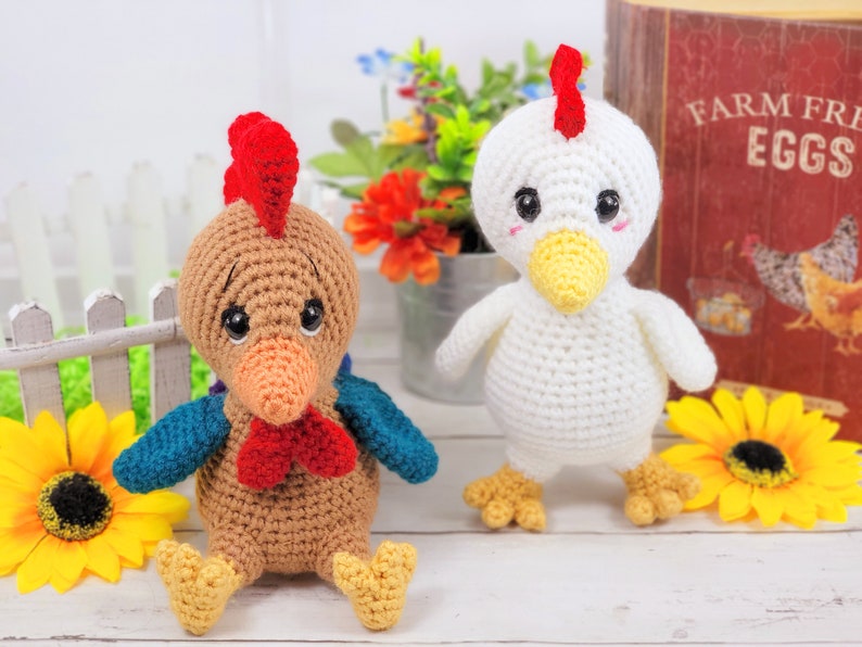 rooster crochet pattern, chicken crochet pattern, crochet pattern, crochet rooster, crochet chicken, amigurumi, rooster tutorial image 9