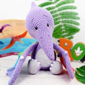 pterodactyl, pterodactyl crochet pattern, crochet pattern, amigurumi, pterodactyl pattern, dinosaur crochet pattern, dinosaur, crochet dino image 2