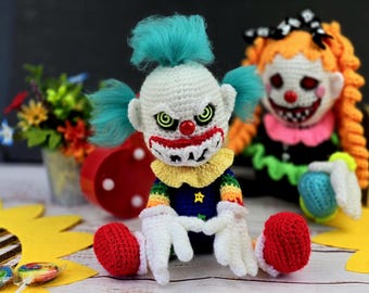 Clown Häkelanleitung, Häkelclown, Clowns, Häkelanleitung, Häkeln, Muster, amigurumi, Halloween