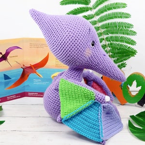 pterodactyl, pterodactyl crochet pattern, crochet pattern, amigurumi, pterodactyl pattern, dinosaur crochet pattern, dinosaur, crochet dino image 5