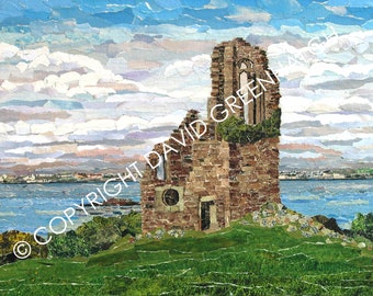 The Folly, Mount Edgcumbe, Cornwall,UK - Signed, Contemporary, Fine Art, Giclée Print of an originalTorn Paper Collage.