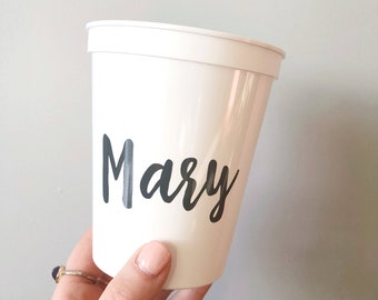 Personalized Name Cup, Personal Gift, Custom Plastic Cup, Party Favor, Custom Name Cup, Custom Word Cup, Sorority Gift, Bid Day Gift