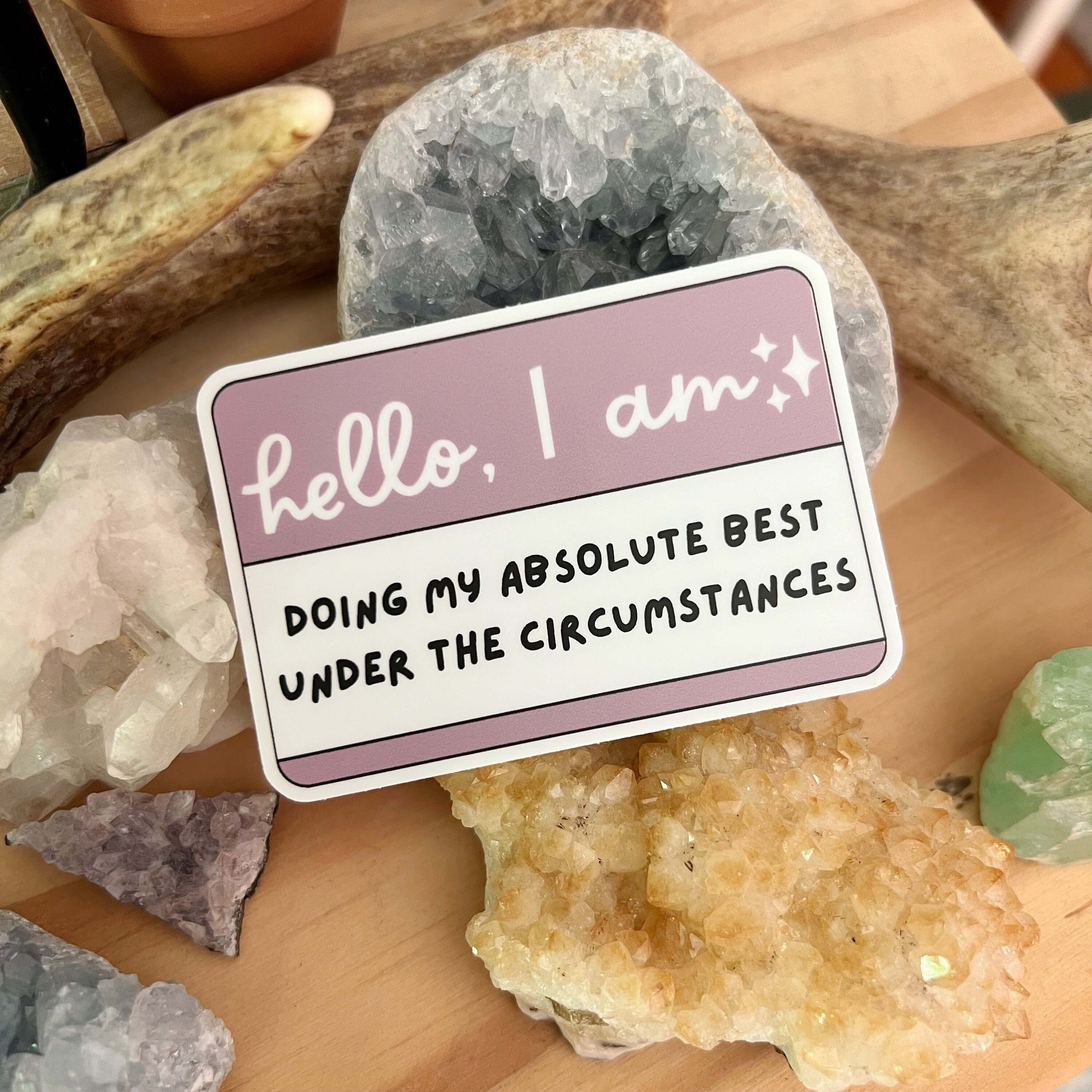 Doing My Best Sticker Water Bottle Sticker Hello I Am Sticker Funny Name Tag Sticker Anxiety Sticker Waterproof Sticker for Journal