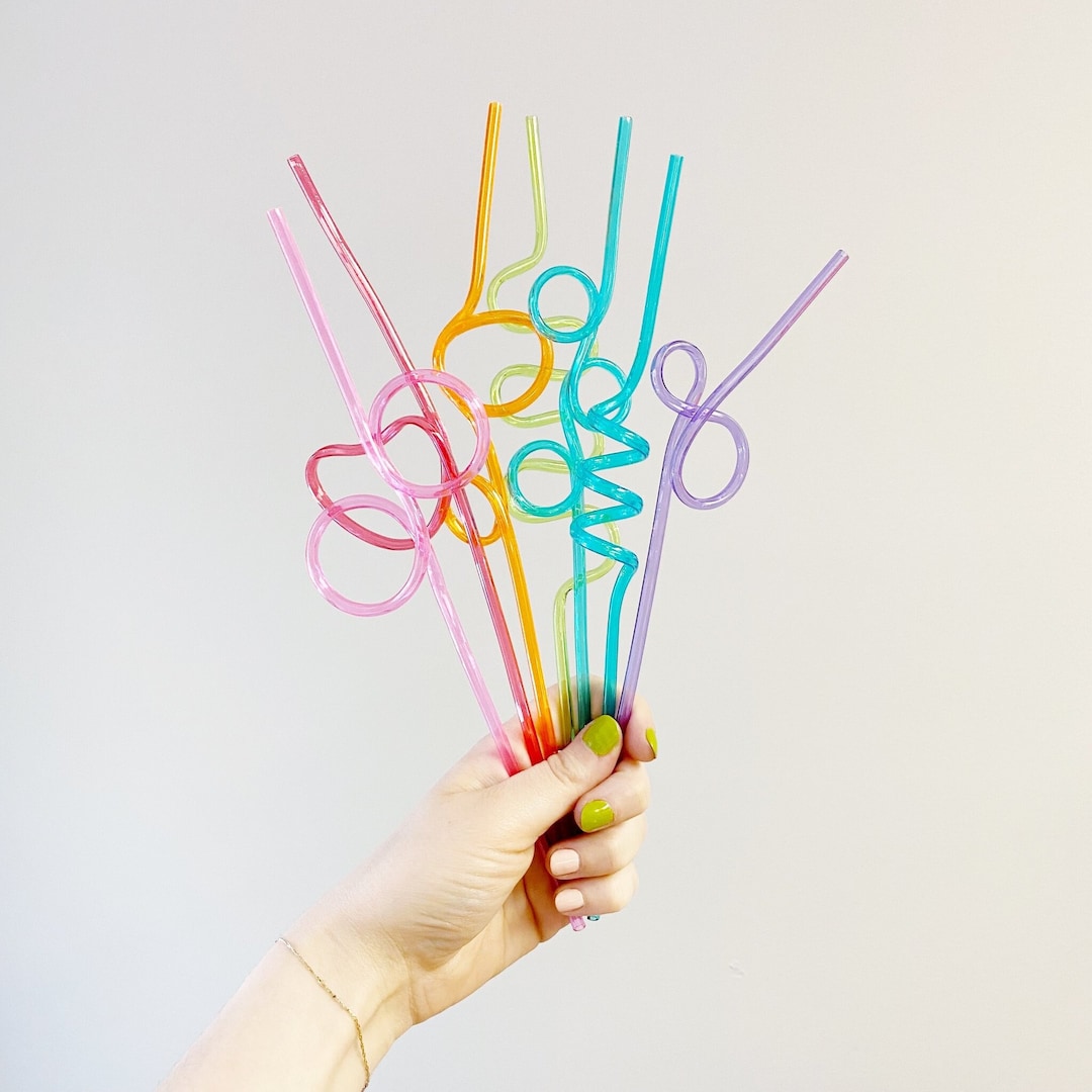 Reusable Silly Straw, Colorful Straw, Rainbow Colored Straw, Wacky