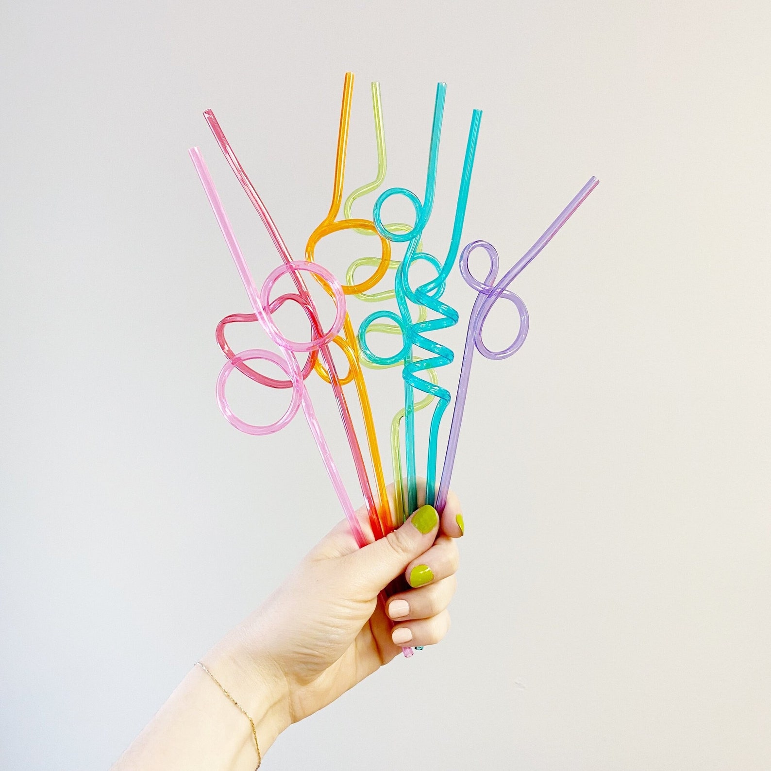 Reusable Silly Straw Colorful Straw Rainbow Colored Straw Etsy