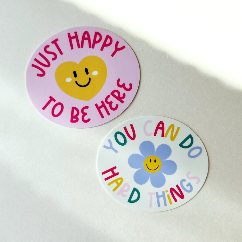 You Can Do Hard Things Sticker Vinyl Sticker for Positive Affirmation Hard Things Vinyl Sticker Waterproof Cheerful Sticker for Positivity image 3