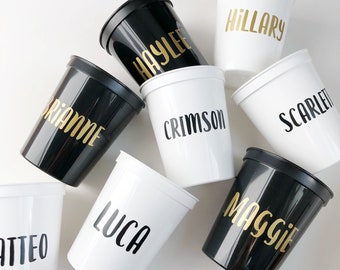 Reusable Plastic Stadium Cup, Name Cup, Custom Cup, Personalized Cup, Personal Gift, Bridal Shower, Valentines Day, Personal Name Cup