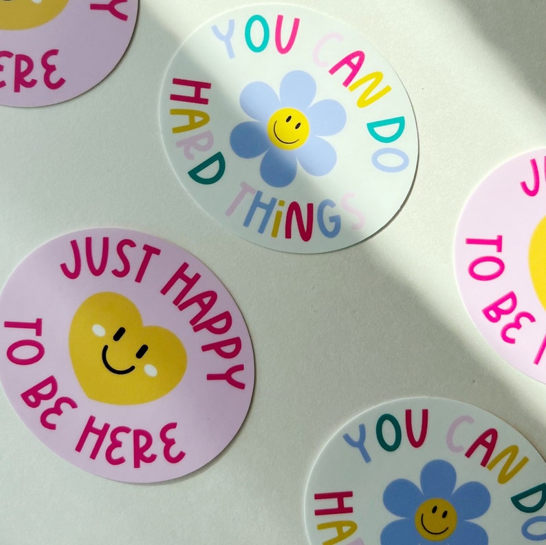 You Can Do Hard Things Sticker Vinyl Sticker for Positive Affirmation Hard Things Vinyl Sticker Waterproof Cheerful Sticker for Positivity image 4