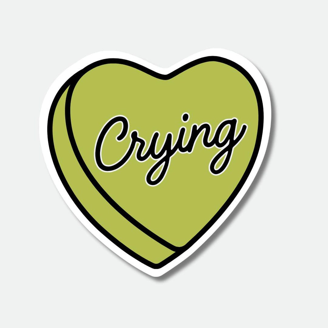 Crying Sticker Heart Sticker Conversation Hearts Brat Sticker I Love ...