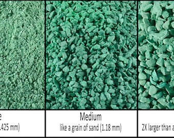 Malachite Natural Stone-Crushed Inlay Stone (fine,medium, or coarse:.5 oz,1 oz,2oz,4oz,1/2 lb,1lb) Great for woodworking, jewelry & more