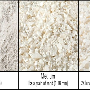 Mother of Pearl Natural Shell - Crushed Inlay (fine, medium, or coarse -.5oz,1oz,2oz,4oz,1/2lb,1lb) Great for woodworking jewelry & more
