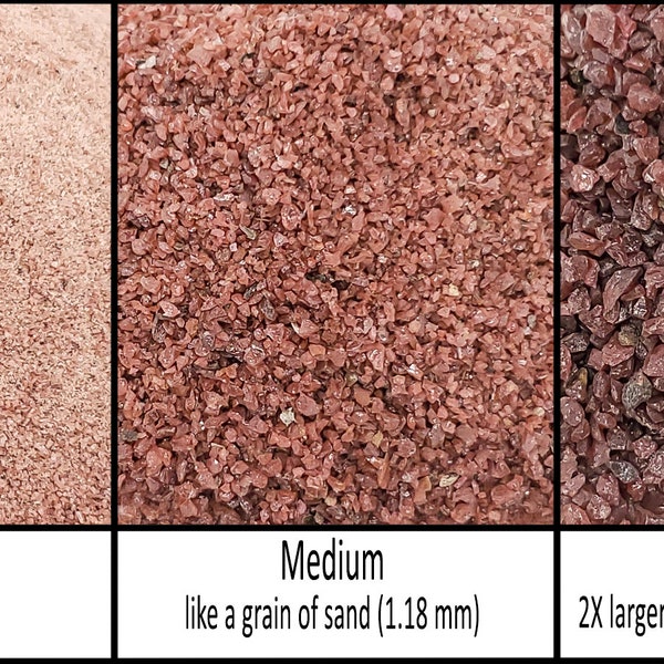 Merlot Red Garnet Natural Stone- Crushed Inlay Stone (fine,medium,orcoarse-.5oz,1oz,2oz,4oz,1/2lb,1lb) Great for woodworking, jewelry & more