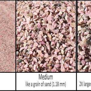 Pink Rhodonite Natural Stone - Crushed Inlay Stone (fine,medium,or coarse-.5oz,1oz,2oz,4oz1/2lb,1lb) Great for woodworking, jewelry and more