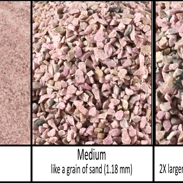 Pink Rhodonite Natural Stone - Crushed Inlay Stone (fine,medium,or coarse-.5oz,1oz,2oz,4oz1/2lb,1lb) Great for woodworking, jewelry and more