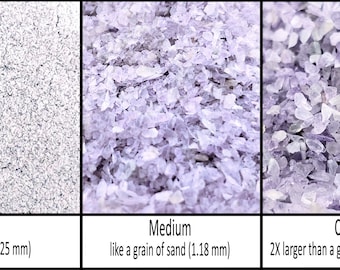 Natural Pure Amethyst - Crushed Inlay Stone (fine, medium, or coarse - .5 oz, 1 oz,  2 oz, 1/2 lb) Great for woodworking, jewelry and more