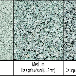 Green Fuchsite Natural Stone - Crushed Inlay Stone (fine,medium,coarse-.5oz,1oz,2oz,4oz,1/2lb,1lb) Great for woodworking, jewelry and more