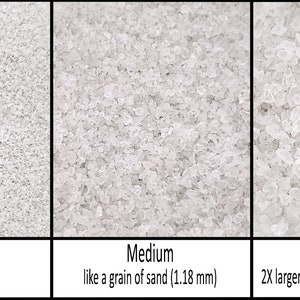 Clear Quartz Natural Stone Crushed Inlay Stone fine,medium,or coarse.5oz,1oz,2oz,4oz,1/2lb,1lb Great for woodworking, jewelry and more Sample Pack