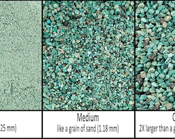 Aqua Chrysocolla Natural Stone-Crushed Inlay Stone (fine,medium,orcoarse-.5oz,1oz,2oz,4oz,1/2lb,1lb) Great for woodworking, jewelry and more