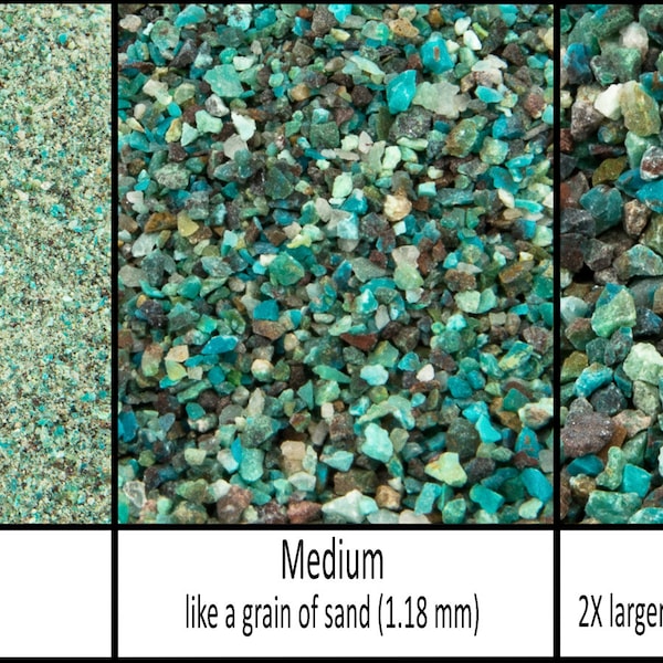 Turquoise Chrysocolla Natural Stone-Crushed Inlay Stone(fine,medium,or coarse -.5oz,1oz,2oz,4oz,1/2lb,1lb)Great for woodworking,jewelry&more