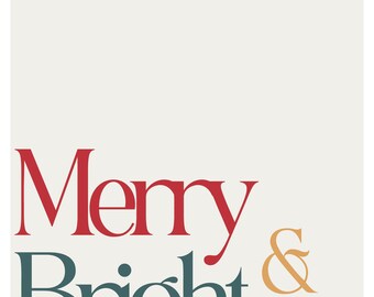 Merry & Bright Block Print