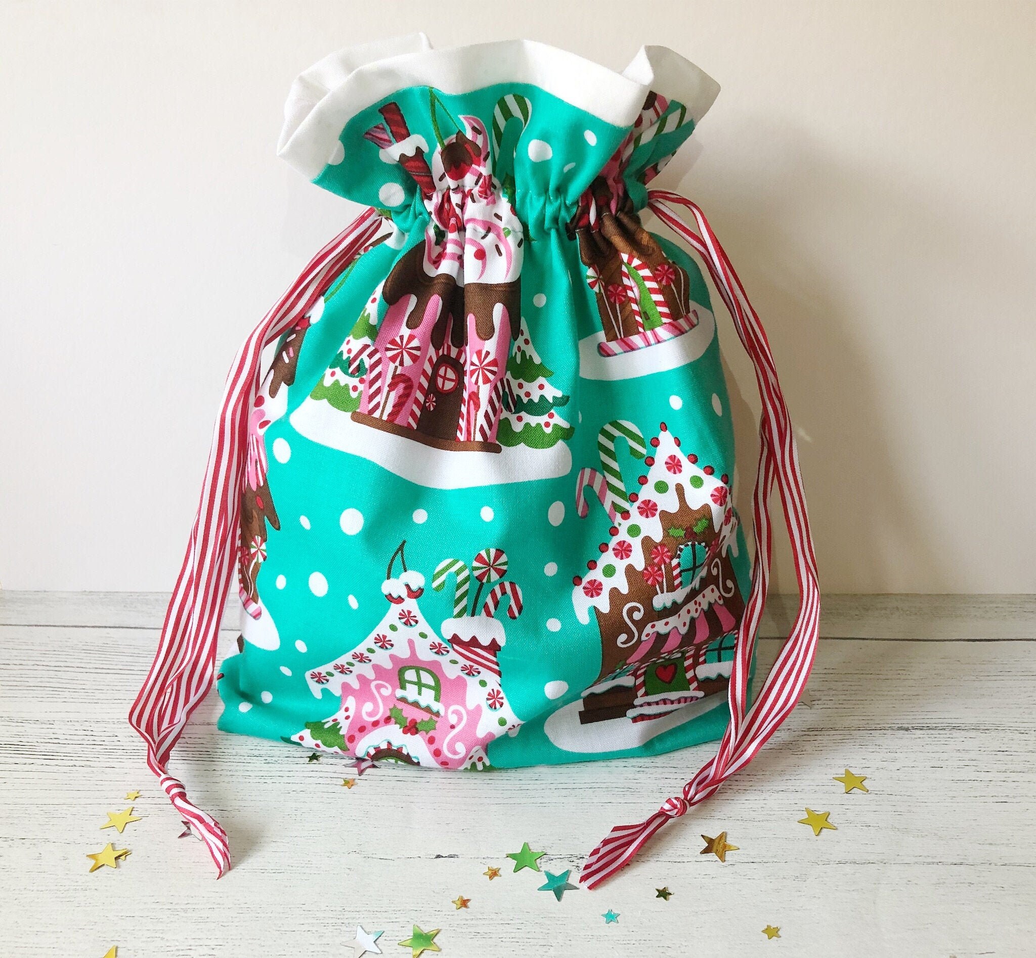 Gingerbread Bag Festive Gift Bag Gingerbread House Bag | Etsy