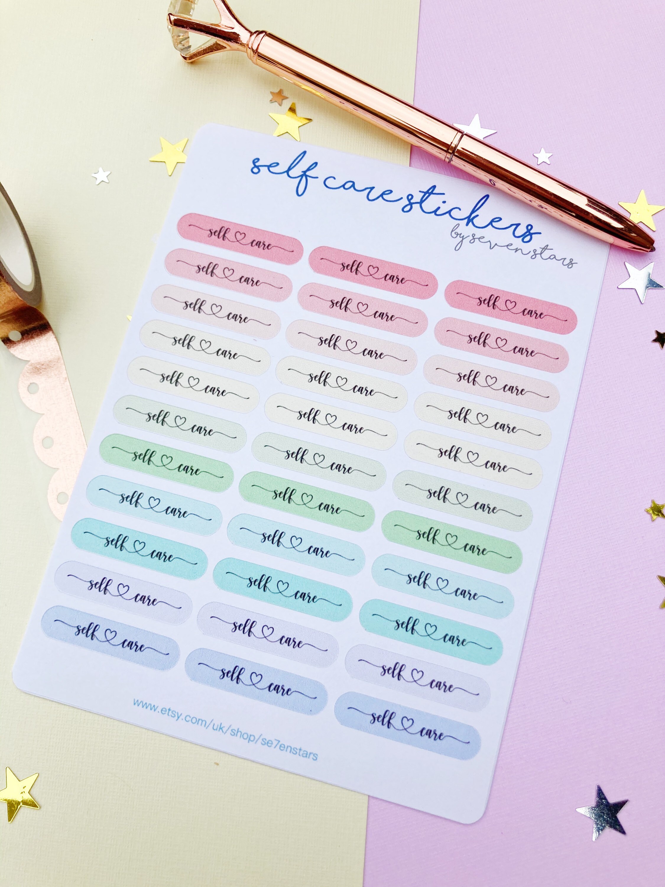 Self Care Self Care Planner Stickers Sticker Sheet Etsy