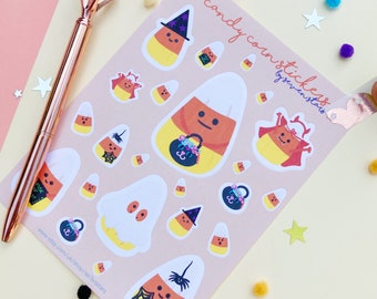 Candy Corn Stickers | Halloween Stickers | Kawaii Stickers