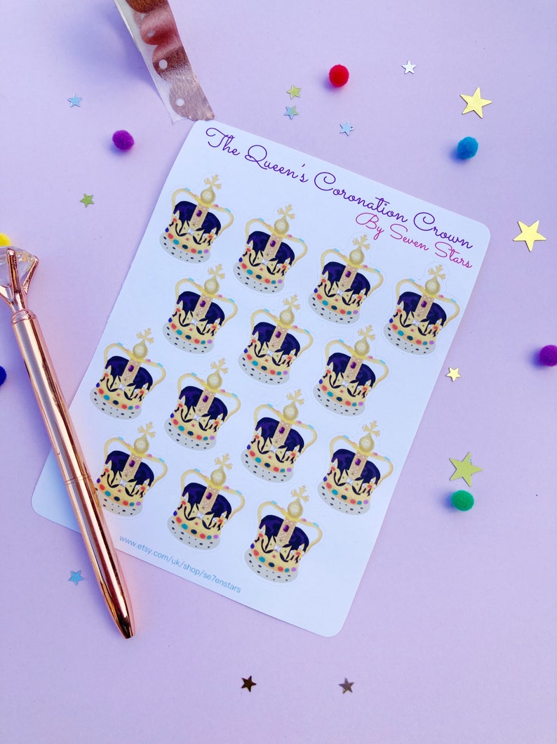 The Queens Coronation Crown Stickers | Jubilee Stickers 