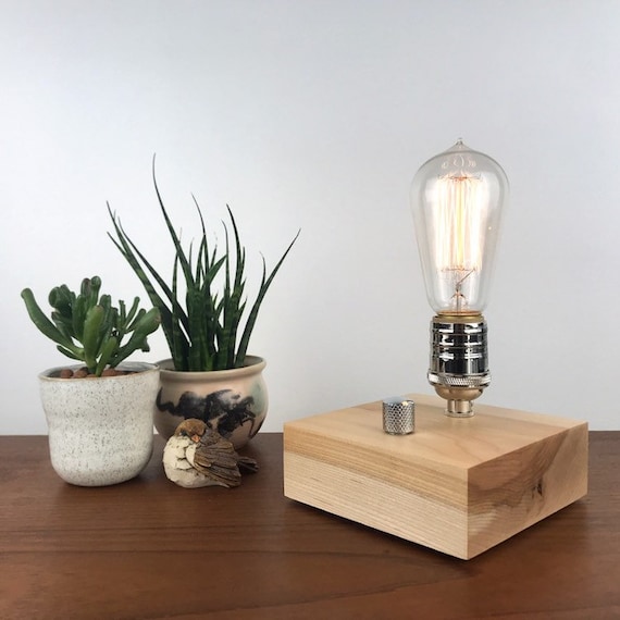 BLOCK Maple | wood table lamp with Edison Bulb | Modern design home decor | Accent lighting desk, dining table, bedroom, bed, night light BLOCK Maple | wood table lamp with Edison Bulb | Modern design home decor | Accent lighting desk, dining table, bedroom, bed, night light