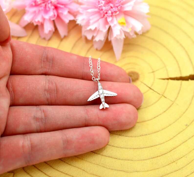 Airplane Necklace Plane Necklace Aeroplane Necklace Etsy
