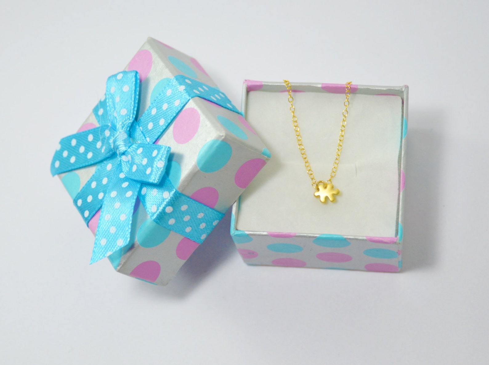 Puzzle Necklace, Puzzle Piece Necklace, Gold Puzzle Necklace, Tiny