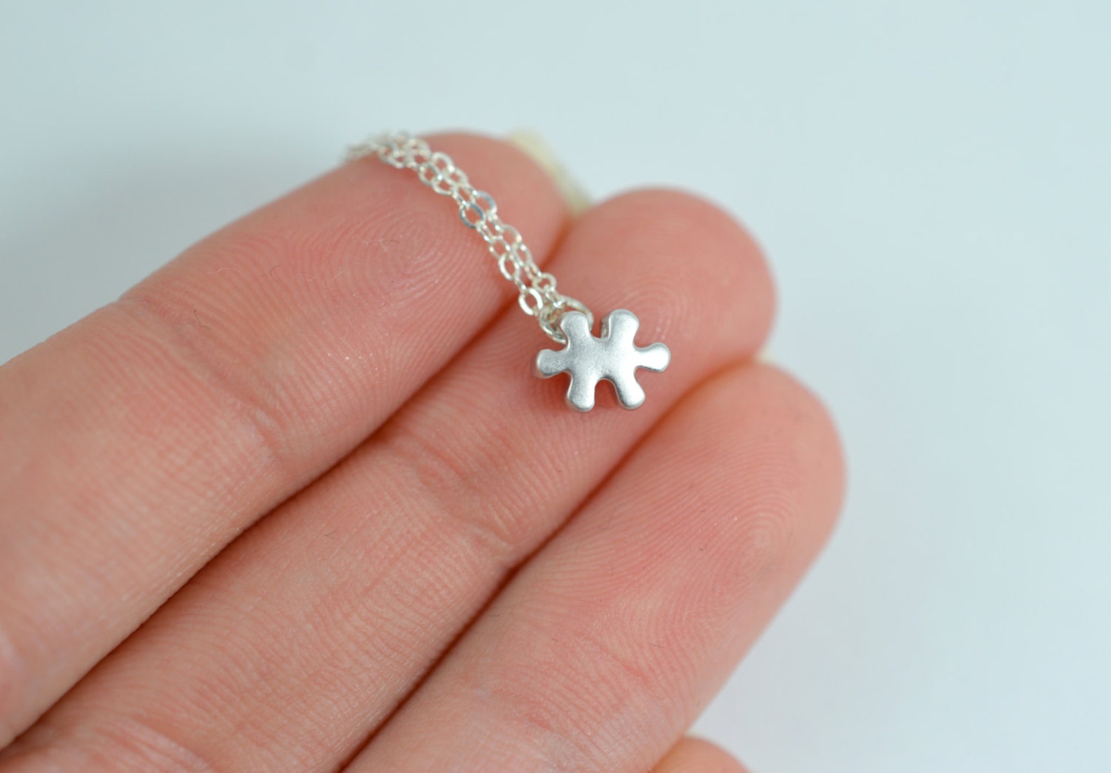 Puzzle necklace Puzzle piece necklace Silver puzzle Etsy