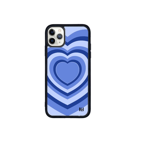 Blue heart in heart phone case