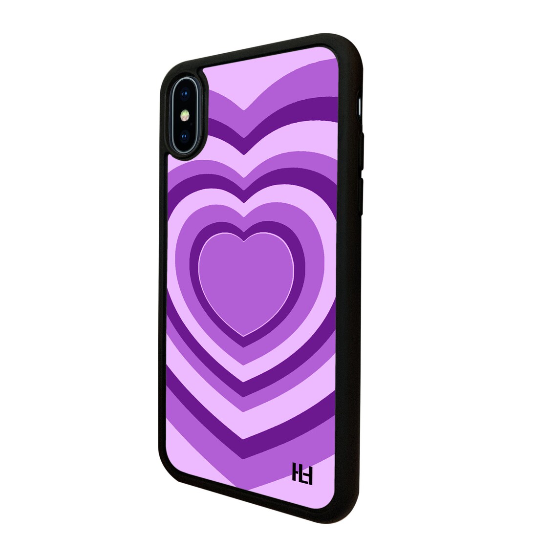 Iphone Case Purple Heart in Heart Iphone Case With Soft Rubber Etsy UK