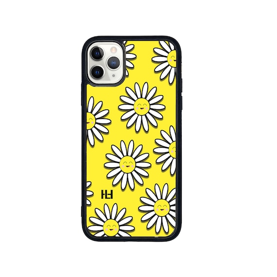 White flower print phone case