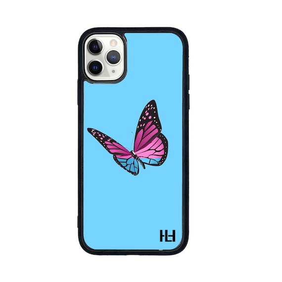 Blue Single butterfly print phone case