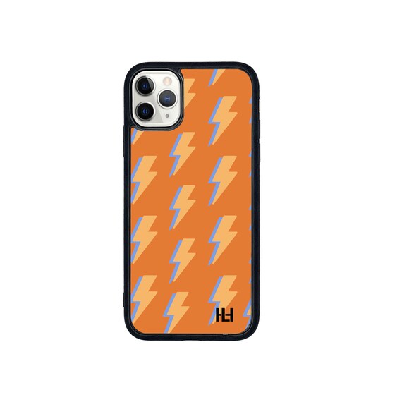 Brown / orange lightning bolt phone case